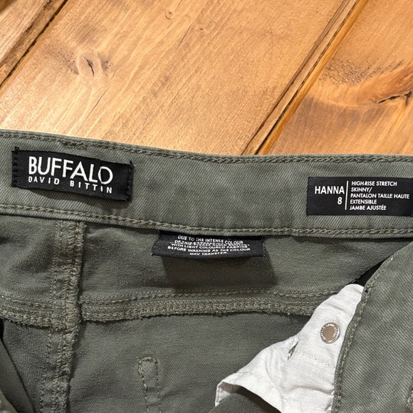Buffalo David Bitton Olive Skinny Jeans Style Hanna Size 8 - Picture 3 of 4